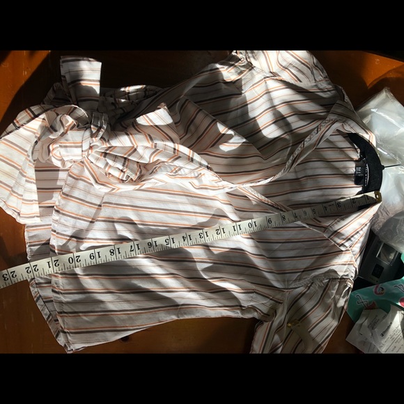 Zara Woman Striped Wrap Long Sleeve Top - Picture 6 of 6